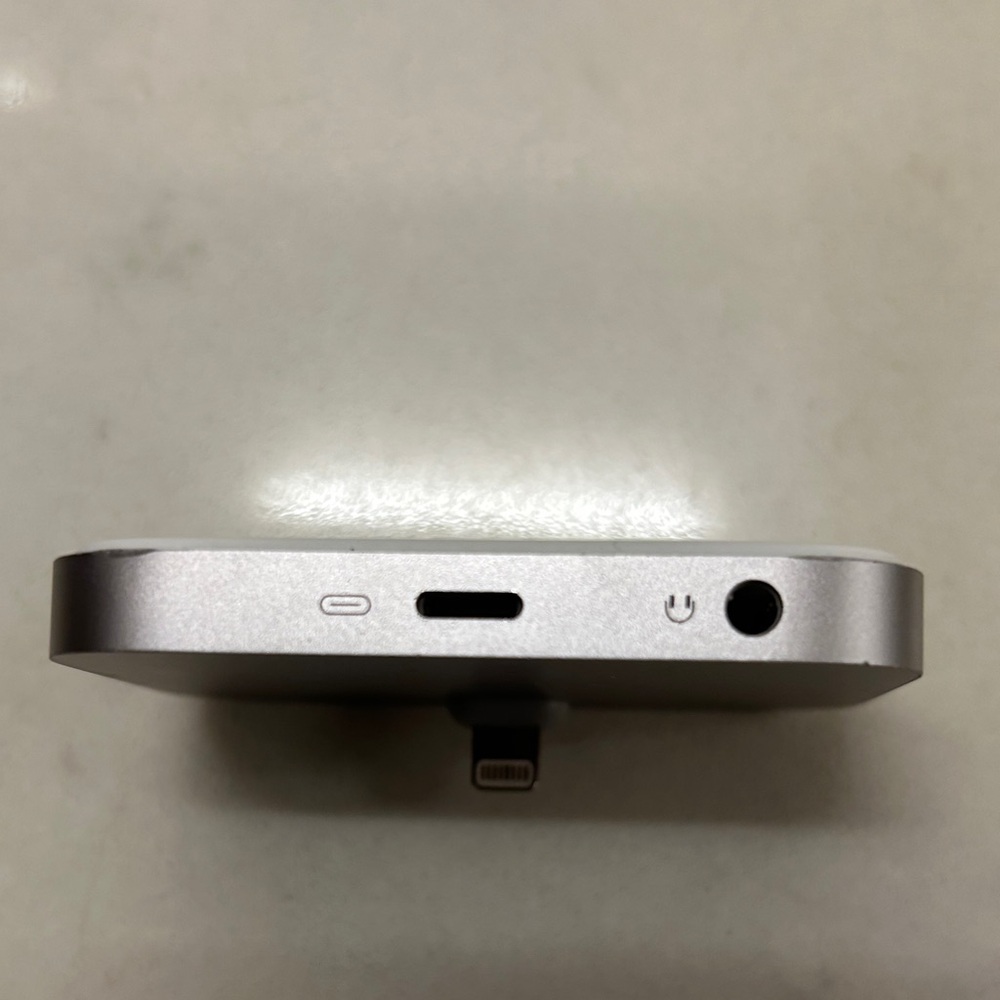 Apple iPhone silver charging dock